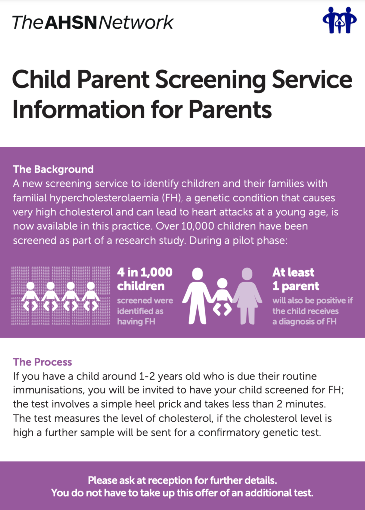 Child-Parent Screening Service information for parents poster